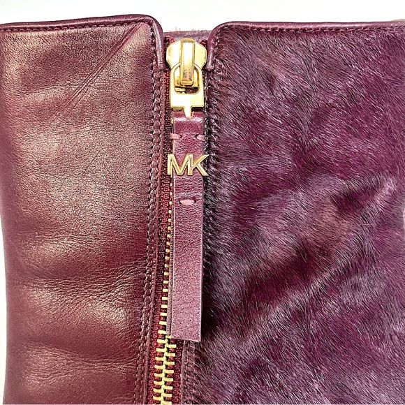 MICHAEL KORS Dawson Stiletto Ankle Boot Size 8 Burgundy Minimalist - Picture 5 of 13